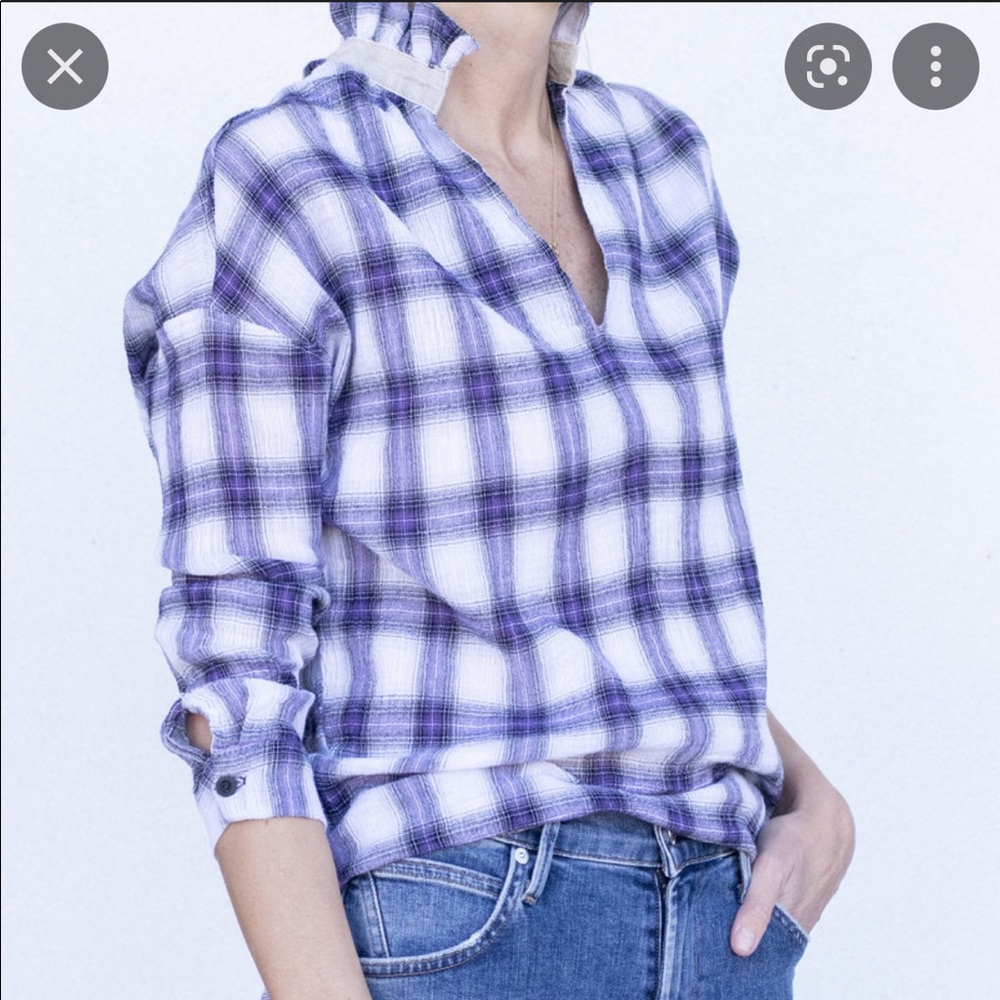 NWOT A Shirt Thing Plaid Blouse Sz XS